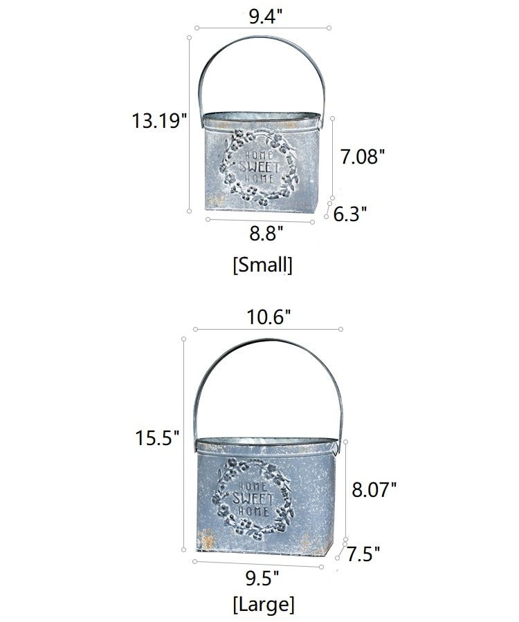 Iron Carry Flower Pot Gray Sweet Home - RusticReach