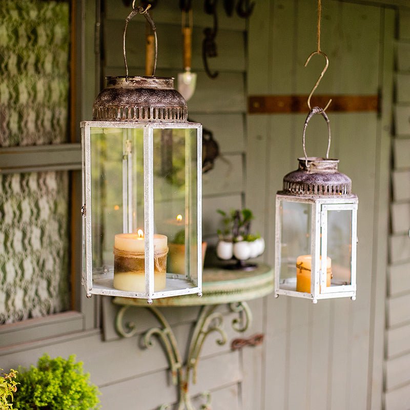 Glass Metal Lantern Candle Holder - RusticReach
