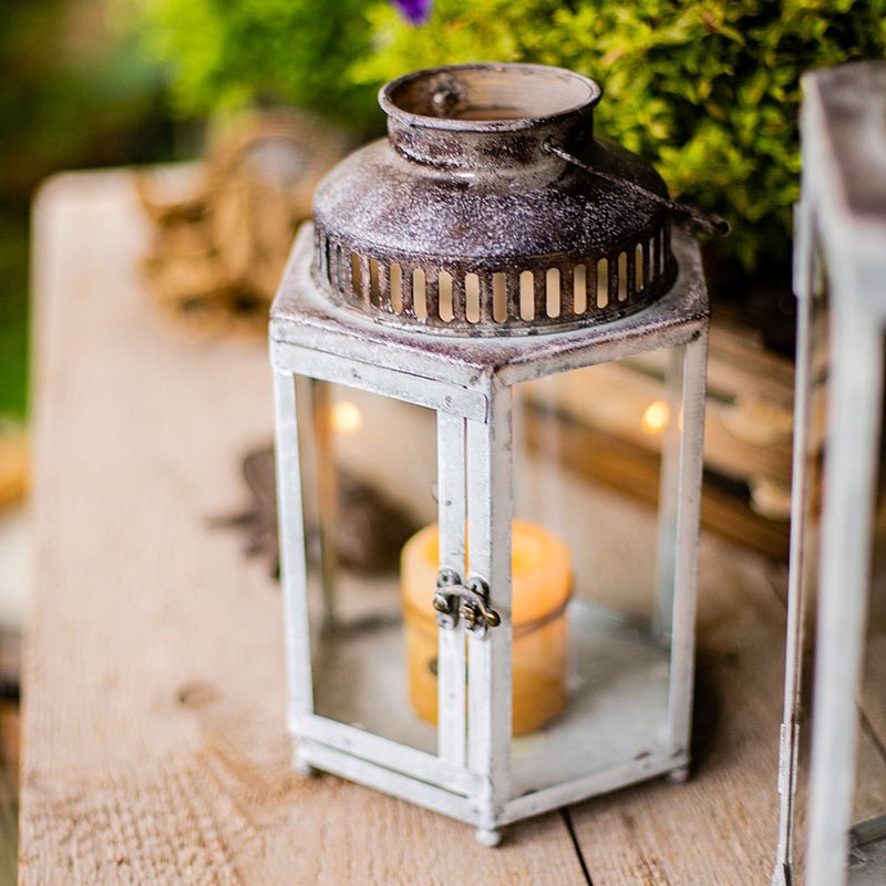 Glass Metal Lantern Candle Holder - RusticReach