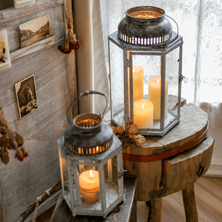 Glass Metal Lantern Candle Holder - RusticReach