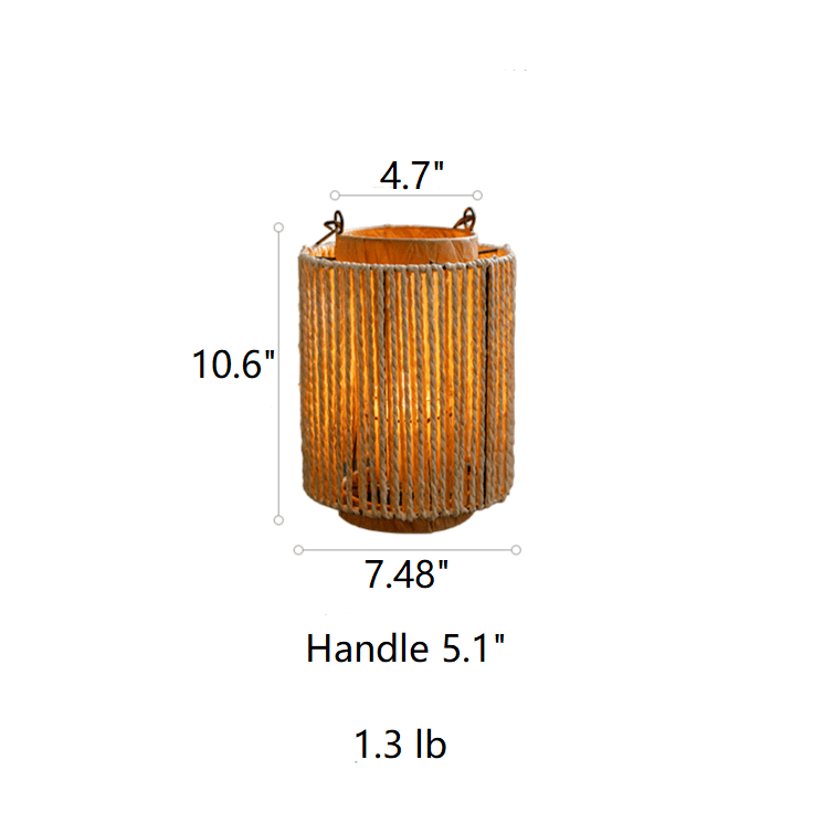 Portable Lantern Candle Holder Rope Paper Lantern - RusticReach