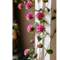 Artificial Chrysanthemum Flower Vine in Rose 58" Long