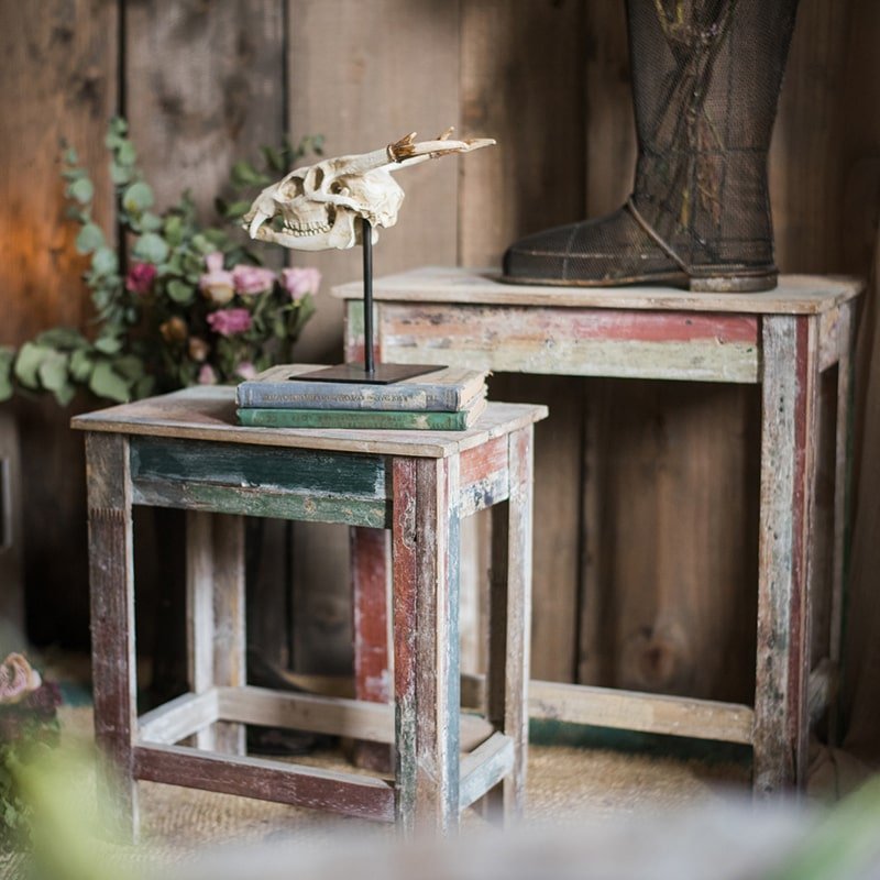 Colorful Solidwood Plant Stand Side Table - RusticReach