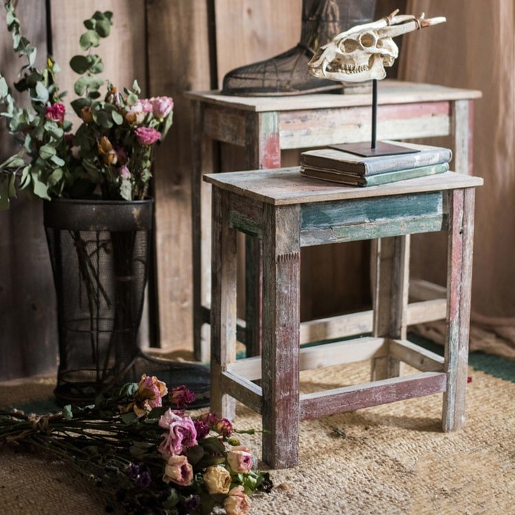Colorful Solidwood Plant Stand Side Table - RusticReach
