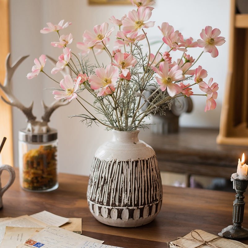 Faux Silk Cosmos Stem in Light Pink 24" Tall - RusticReach