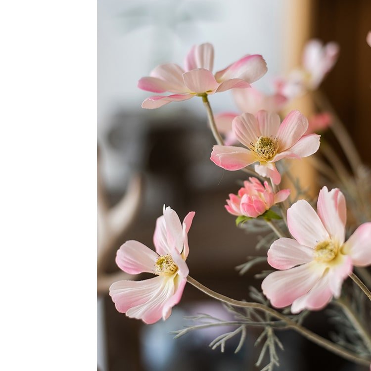 Faux Silk Cosmos Stem in Light Pink 24" Tall - RusticReach