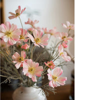 Faux Silk Cosmos Stem in Light Pink 24" Tall