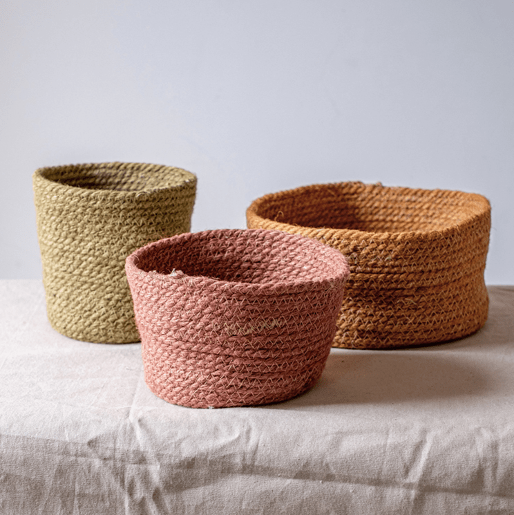 Cotton Rope Woven Basket Desktop Organizer - RusticReach