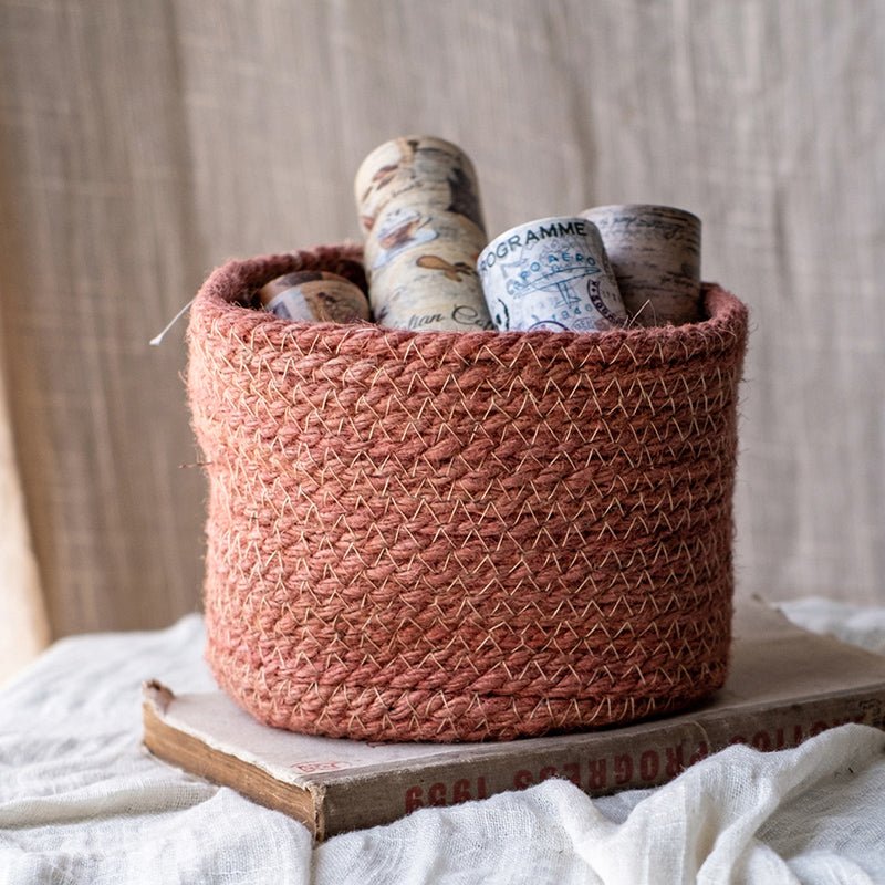 Cotton Rope Woven Basket Desktop Organizer - RusticReach