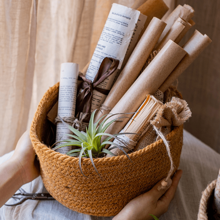 Cotton Rope Woven Basket Desktop Organizer - RusticReach