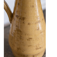 Cream Yellow Terra Cotta Single Handle Vase 12" Tall