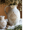 Carved Floral Vase in White - RusticReach