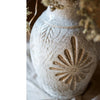 Carved Floral Vase in White - RusticReach