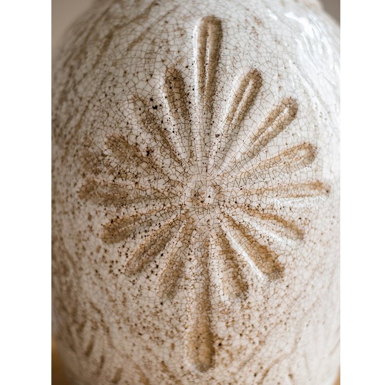 Carved Floral Vase in White - RusticReach