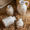 Carved Floral Vase in White - RusticReach