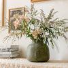 Dark Green Matte Textured Glass Vase - RusticReach