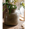 Dark Green Matte Textured Glass Vase - RusticReach