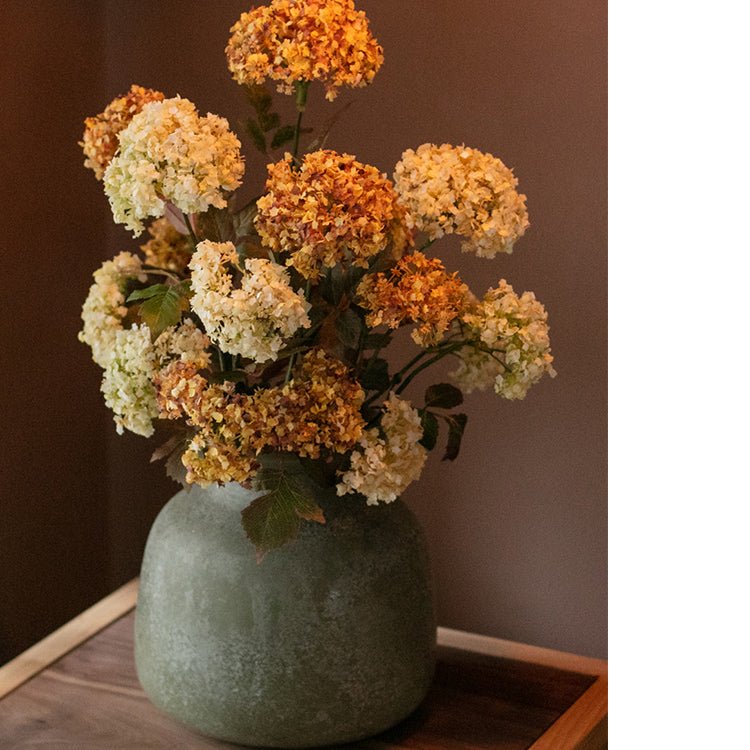 Dark Green Matte Textured Glass Vase - RusticReach