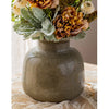 Dark Green Matte Textured Glass Vase - RusticReach