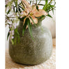 Dark Green Matte Textured Glass Vase - RusticReach