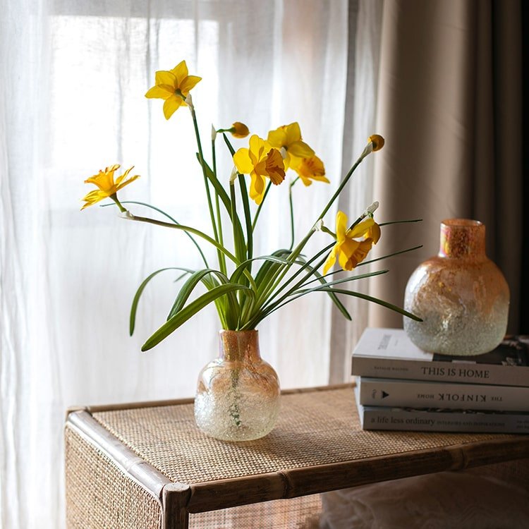 Artificial Silk Yellow Faux Daffodil Flower Stem 19" Tall - RusticReach