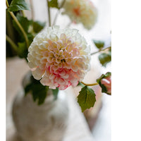 Artificial Dahlia Flower Stem Pink White 29" Tall