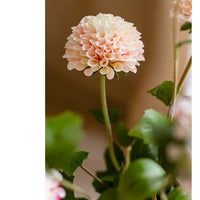 Faux Silk Artificial Dahlia Flower Stem Pink White 29" Tall