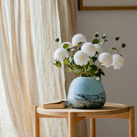Faux Silk Artificial Dahlia Flower Stem White 29" Tall