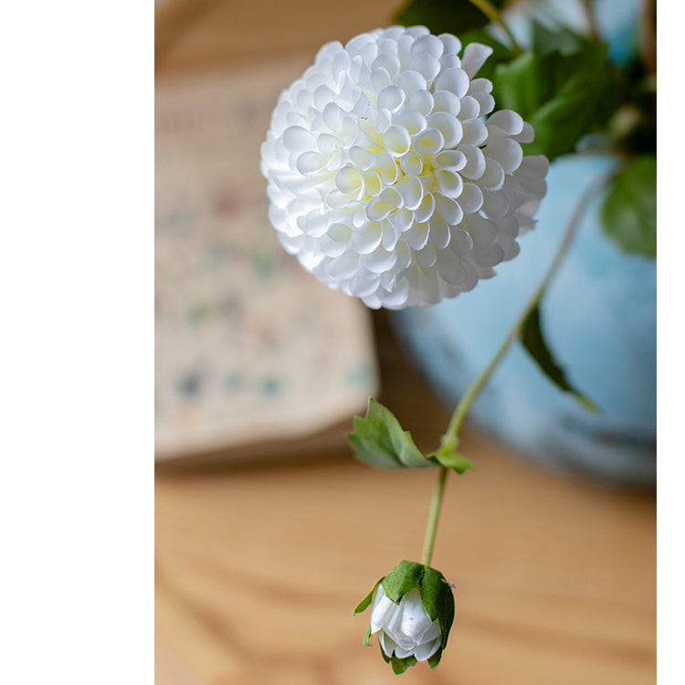 Artificial Dahlia Flower Stem White 29" Tall