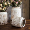Distressed White Ceramic Flower Jar Vase - RusticReach
