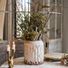 Distressed White Ceramic Flower Jar Vase - RusticReach