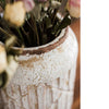 Distressed White Ceramic Flower Jar Vase - RusticReach