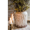 Distressed White Ceramic Flower Jar Vase - RusticReach
