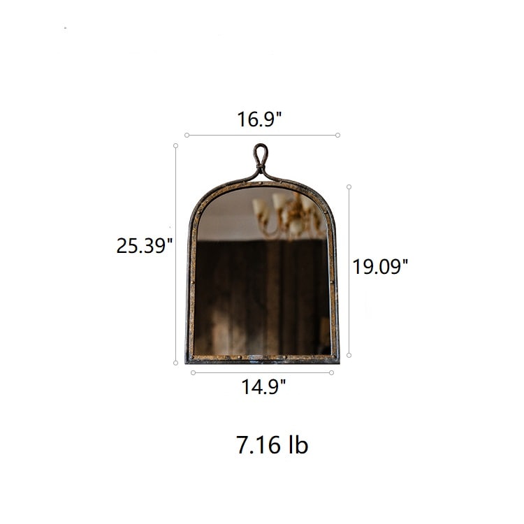 Antique Style Dark Iron Mirror - RusticReach