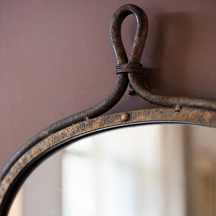 Antique Style Dark Iron Mirror