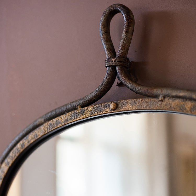 Antique Style Dark Iron Mirror - RusticReach