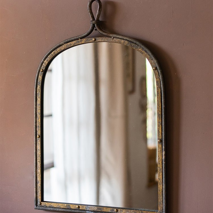 Antique Style Dark Iron Mirror - RusticReach