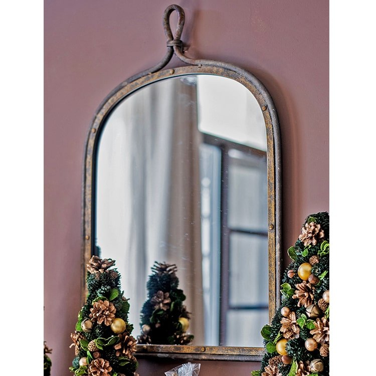 Antique Style Dark Iron Mirror - RusticReach
