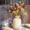 Faux Artificial Flower Dry Rose Stem Champagne or Orange 23" Tall - RusticReach