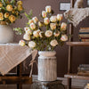 Artificial Faux Silk Flower Dry Rose Stem White or Yellow 23" Tall - RusticReach