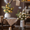 Artificial Faux Silk Flower Dry Rose Stem White or Yellow 23" Tall - RusticReach
