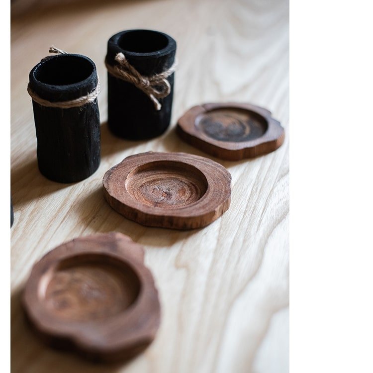 Desktop Charcoal Planter Wood Tray - RusticReach