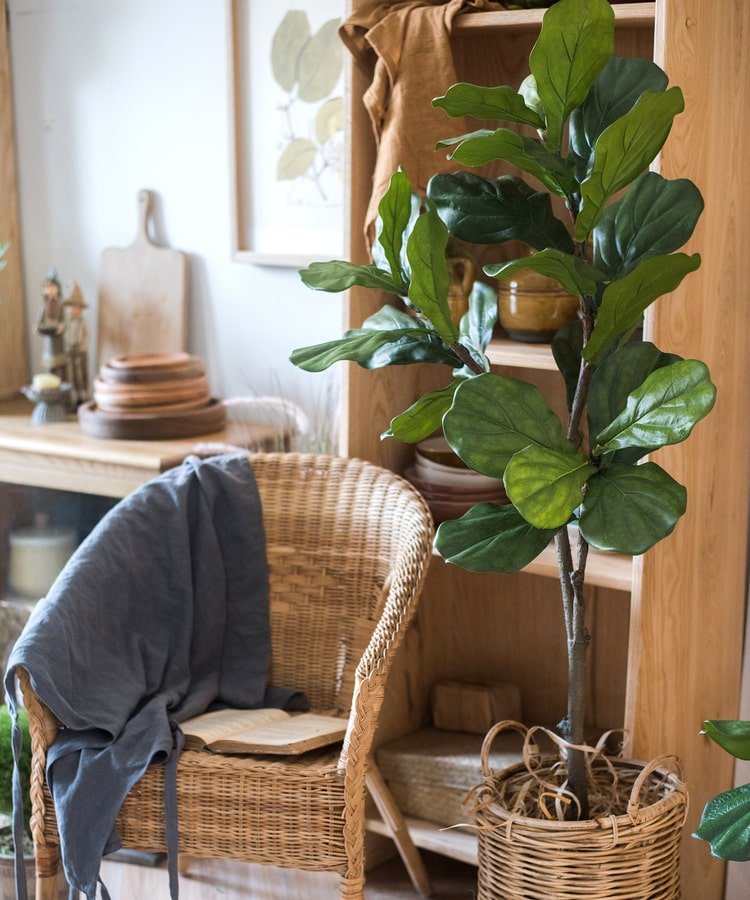 Artificial Tree Fiddle Leaf Tree In Pot - RusticReach