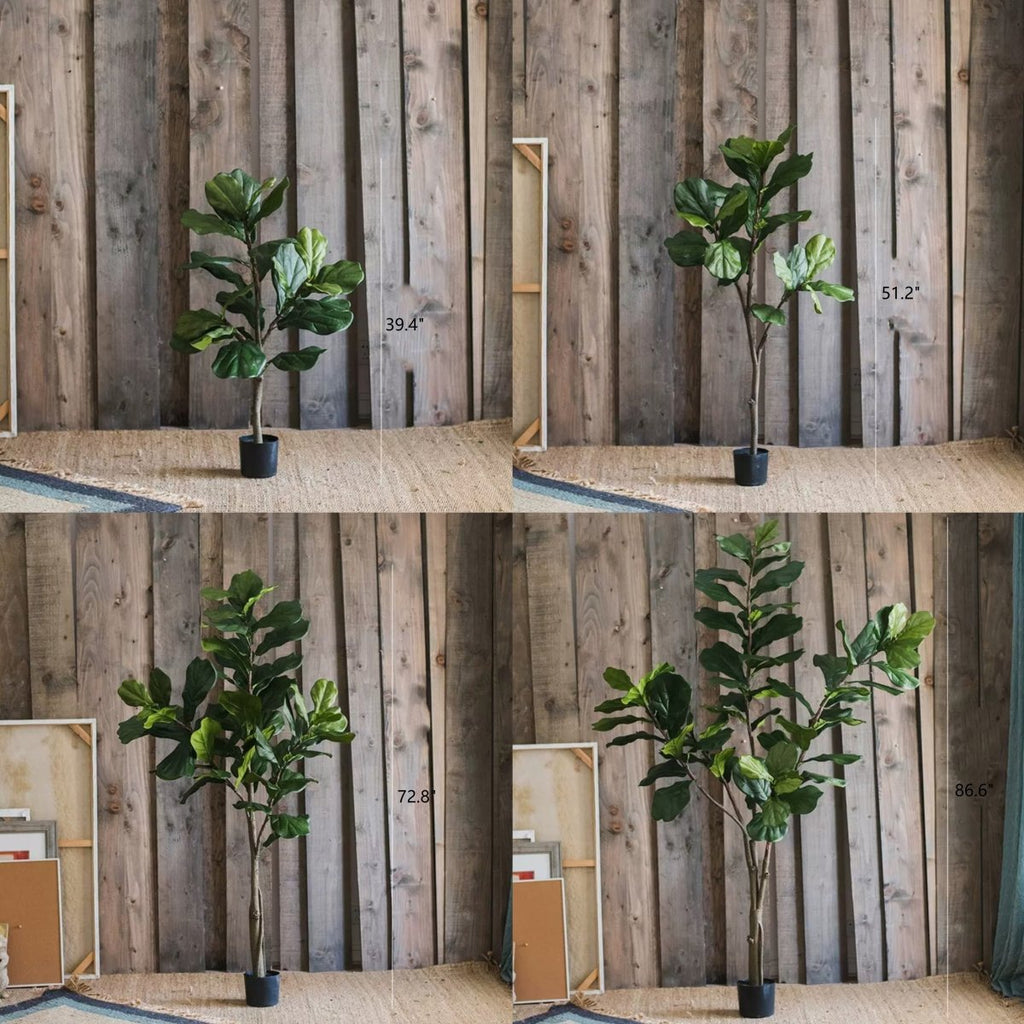 Artificial Tree Fiddle Leaf Tree In Pot - RusticReach