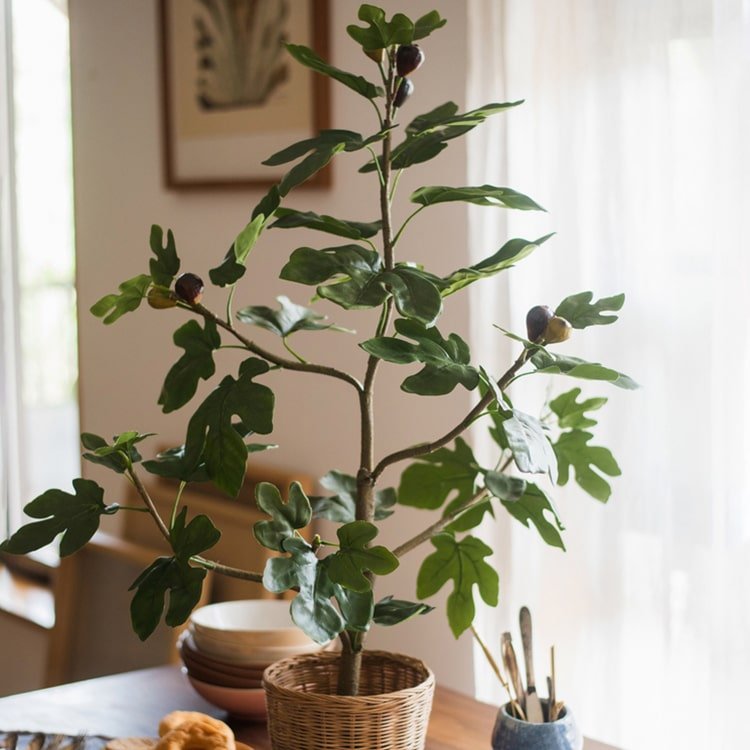 Artificial Silk Fig Tree In Pot - RusticReach