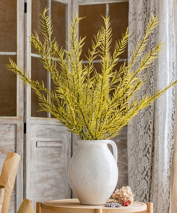 Artificial Flax Grass Stem in Yellow 46" Tall Faux - RusticReach