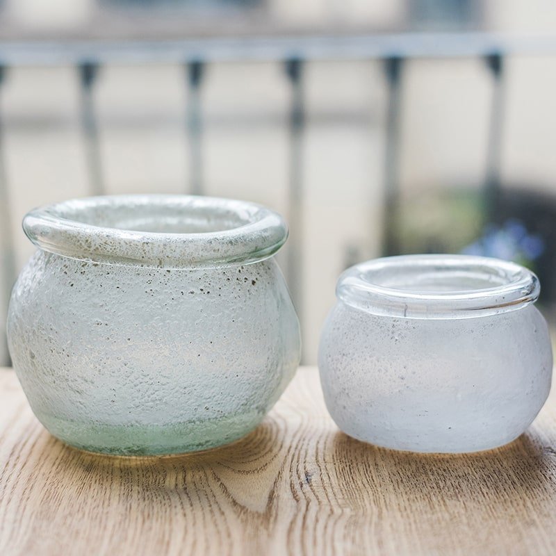 Hand Blown Glass Foggy Glass Vase - RusticReach