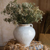 Large French Country White Ceramic Flower Vase - RusticReach