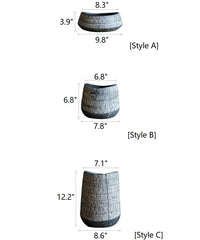 Geometry Line Ceramic Stoneware Flower Pot