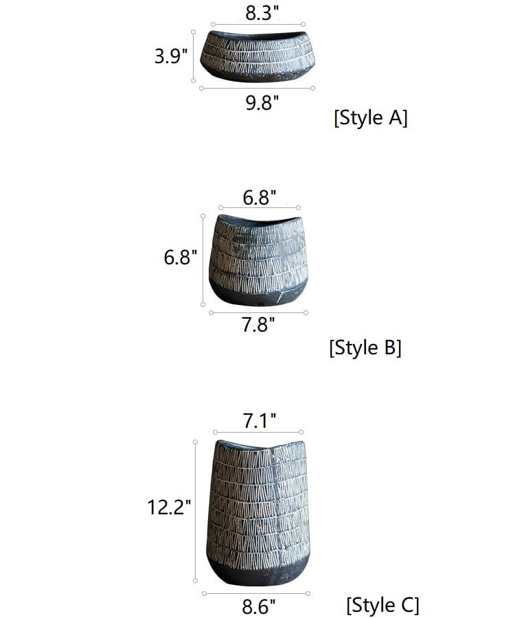 Geometry Line Ceramic Stoneware Flower Pot - RusticReach